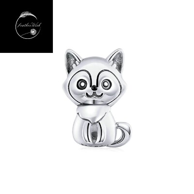 #ad Genuine Sterling Silver 925 Fox Animal Dog Bead Charm Daughter Family Sister Mum GBP 14.99
