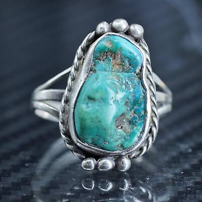 #ad size 7 Native American Lee Chee sterling silver 925 band ring turquoise $199.00