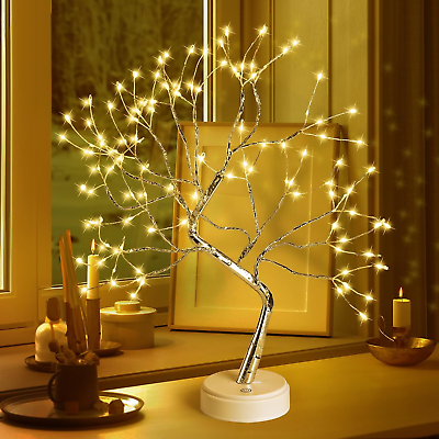 #ad 20quot; Tabletop Bonsai Tree Light 108 LED Fairy Light Spirit Tree Battery Usb Ope $29.35