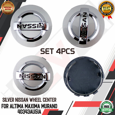 #ad 🔥🔥🔥Set of 4 Silver Nissan Wheel Center Cap 54mm for Altima Maxima 40343AU51A $16.50
