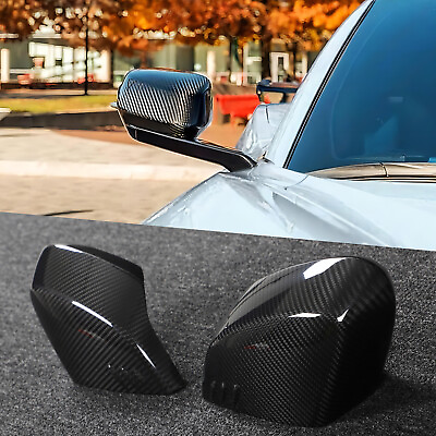 #ad Real Carbon Fiber Add On Side View Mirror Covers Caps For C8 Corvette 2020 2024 $129.99
