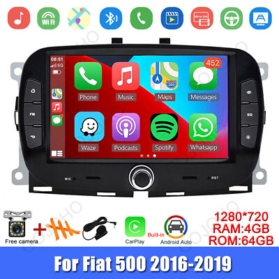 #ad 7#x27;#x27; 64GB For Fiat 500 2016 19 Android 13 Apple Carplay Car Radio Stereo GPS WIFI $163.79