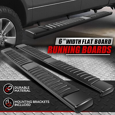 #ad For 09 14 Ford F150 Super Crew Cab Black 6quot; Flat Side Step Bar Running Boards $112.88