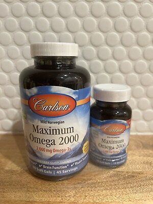 #ad #ad Carlson Labs Maximum Omega 2000 Omega 3s 9030 Softgels Immune Support Exp 10 24 $64.99