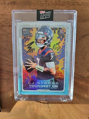 #ad 2023 Topps Now CJ Stroud CJ2 Youngest QB To Win Playoff RC In Hand LIMITED TEXAS $19.00