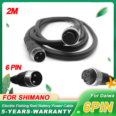 #ad 3M 2M Power Cable For Shimano 6PIN Electric Reel Power Air Cord 6 Pin 2pin $23.00