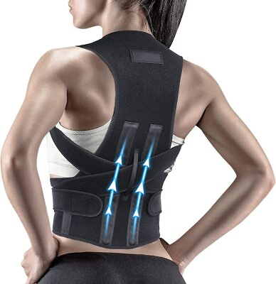 #ad Adjustable shoulder brace back Lumbar Support belt Posture Corrector men women $8.99