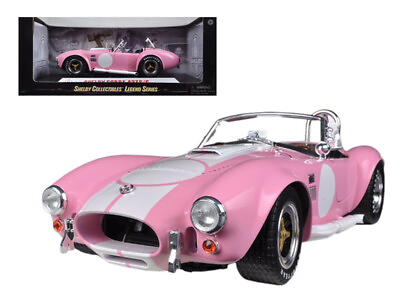 #ad 1965 Shelby Cobra 427 S C Pink with White Stripes with Printed Carroll Shelby Si $95.99