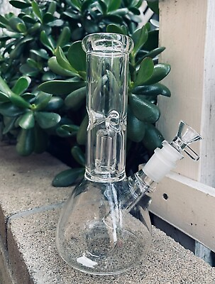 #ad Premium 12quot; Glass Bong Clear Hookah Water Filter Pipe Bong with 14mm Bowl $24.85