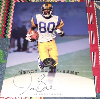 #ad Isaac Bruce Autograph Leaf 1997 8 x 10 RAMS Football Photo $19.99