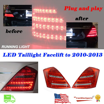 #ad 07 09 For Mercedes Benz W221 S Class Red LED Taillight Facelift Style 2010 Look $215.13