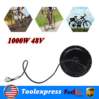#ad 1000W 48V Ebike Rear Wheel Hub Motor For Electric Bicycle Brushless Gearless New $119.70
