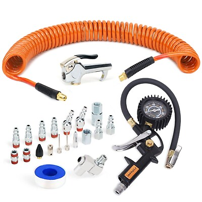 #ad #ad FYPower 22 Pieces Air Compressor Accessories kit 1 4 inch x 25 ft Recoil Pol... $51.99