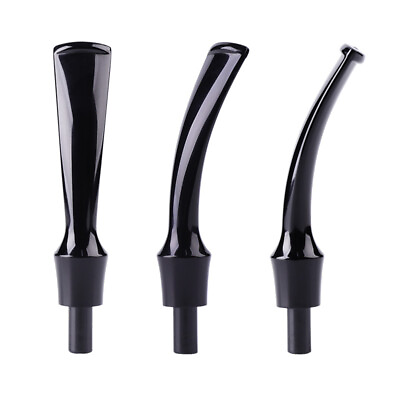 #ad 3pcs 3mm Filter Smoking Pipe Bent Curved Saddle Stem Mouthpiece Replacement $15.99
