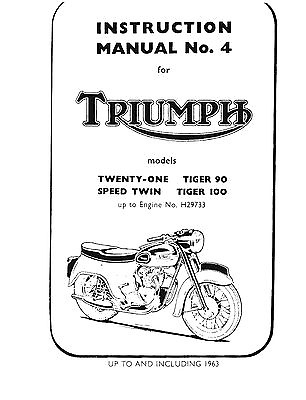 #ad Triumph Workshop Manual 1957 1958 1959 1960 1961 1962 amp; 1963 Speed Twin 5TA $18.50