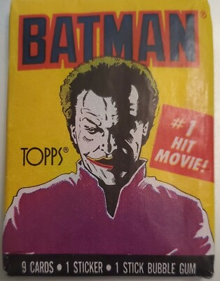 #ad Old Rare Vintage Original Topps 1989 Batman Waxed Card Full Unopened Pack $9.95