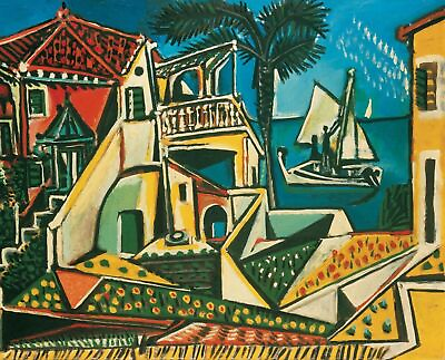 #ad 1953 Mediterranean Landscape by Pablo Picasso art painting print $8.99