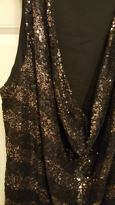 #ad Gorgeous MM Couture Sequin Drape Neck by MISS ME Women#x27;s Shirt sz M Mint Con $13.00