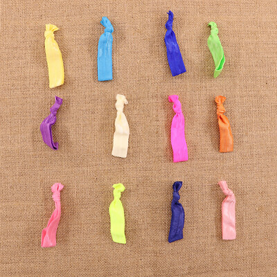 #ad 100pcs Elastic Beautiful Holder Colorful Ribbon Hair Ties Knotted Hairband Girl $16.19