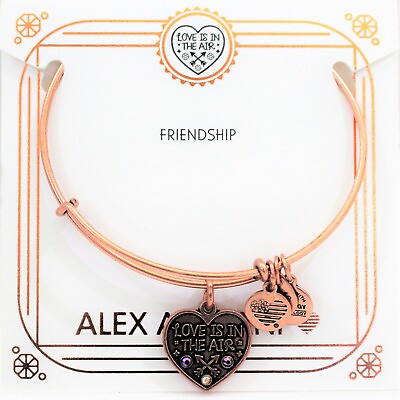 #ad Alex and Ani quot;Love Is In The Airquot; Bracelet Rose Gold Swarovski Crystals Bangle $18.00