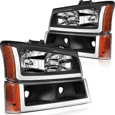 #ad Pair LED Headlights Assembly Fits 03 06 SILVERADO Left Right $135.49