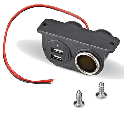 #ad 12V Car Cigarette Lighter Socket Splitter Dual USB Charger Power Adapter Outlet $6.99