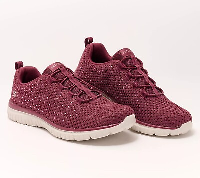 #ad New Skechers Virtue Rhinestone Vegan Sneakers Shoes Slip On Bungee Size 9 M NIB $45.49