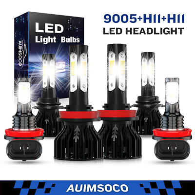 #ad LED Headlight High Low Beam Bulbs Kit White For Chevy Sonic 2012 2013 2016 Combo $53.99