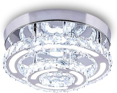 #ad 2pc Crystal Ceiling Fixtures Ceiling Light LED Light Fixture with Remote Control $118.98