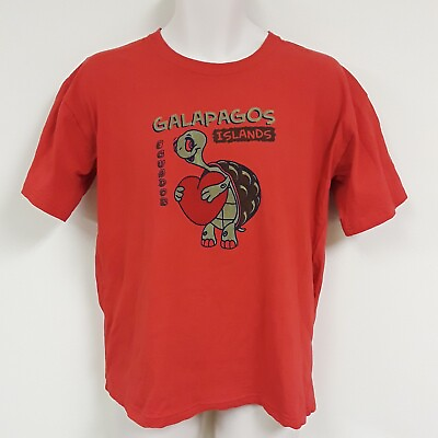 #ad Vintage Galapagos Islands Short Sleeve T Shirt Men#x27;s Size Large L Red $19.97