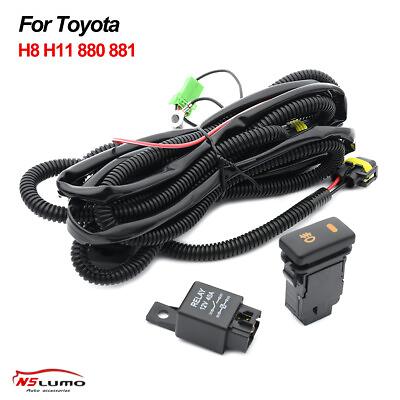 #ad For Toyota LED Fog Light H8 H11 880 881 Connector Relay Switch Harness Wire Kits $17.99