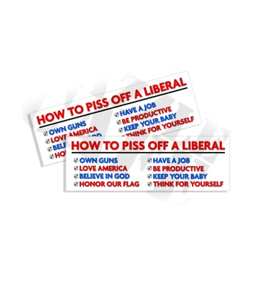 #ad How to Piss off a Liberal Guns God Flag Job Baby Think Right STICKER DECAL 2PK $3.99