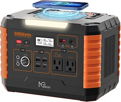 NGTeco 500W Portable Power Station 519Wh Backup Lithium Battery for Camping $199.99