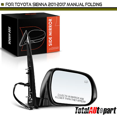 #ad Passenger Black Power Heated Mirror w 5pin for Toyota Sienna 11 17 Right Side $41.49