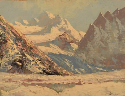 #ad Oil on canvas. Winter mountain landscape 1939 $470.00