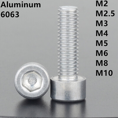 #ad Aluminum Alloy 6063 Allen Bolts Hex Socket Cap Head Screws M2 M3 M4 M5 M6 M8 M10 $75.96