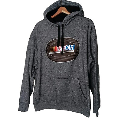 #ad NASCAR Racing Over The Wall Hooded Sweatshirt Men XL Hoodie Gray READ Flawed $17.99