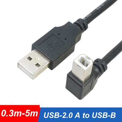 #ad USB 2.0 A to USB B Left Angle Right Angle Male Printer Cable 0.3m 0.5m 1m 5m $2.26