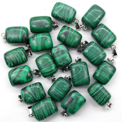 #ad Irregular Artificial Malachite Stone 50pcs Pendants Beads DIY Jewelry Making $18.04