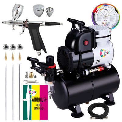 OPHIR 3 Tips Airbrush Compressor Kit with Air Tank for Furniture Painting 2 Mode $136.97