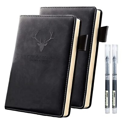 #ad 2 Pack Lined Journal Notebook Black Thick 360 Pages 5.5X8 Inches Lined Paper $13.91