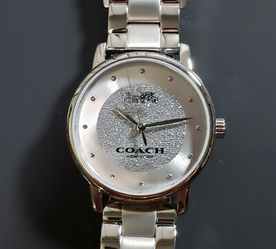 #ad Coach Grand Crystal Pave Watch With 36mm Silver Face amp; Silver Bracelet $95.00