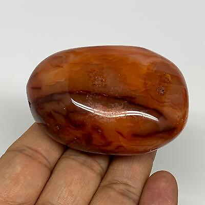 #ad 131.8g2.4quot;x1.8quot;x1.3quot; Red Carnelian Palm Stone Gem Crystal Polished B28589 $8.10