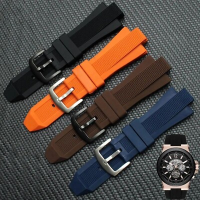 #ad Silicone Watch Strap Fit For Micha el Kors MK9019 MK8295 MK8492 MK9020 Watchband $27.97