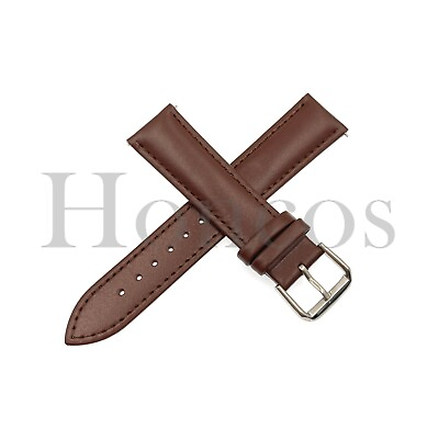 #ad Dark Brown Quick Release Genuine Leather Watch Strap Band 16mm 18mm 20mm 22mm $12.99