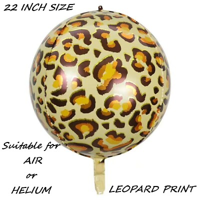 #ad Animal Print Orbz Balloon 22quot; Sphere Leopard Print Orb Foil Globe Balloon Party GBP 3.49