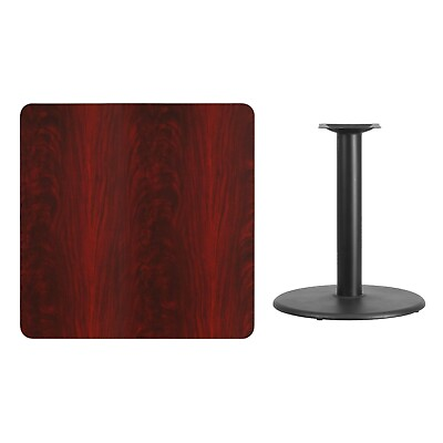 #ad 36quot; Square Mahogany Laminate Table Top With Base Table Height Restaurant Table $259.95
