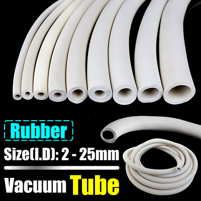 #ad White Rubber Vacuum Tube Laboratory Hose Oil Resistant Tube I.D 2mm 25mm $6.99