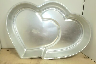 #ad Vintage 1979 Wilton Valentine Double Heart Cake Pan Mold $12.95