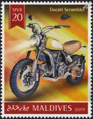 #ad DUCATI SCRAMBLER Motorcycle Motorbike Stamp 2019 Maldives GBP 1.99